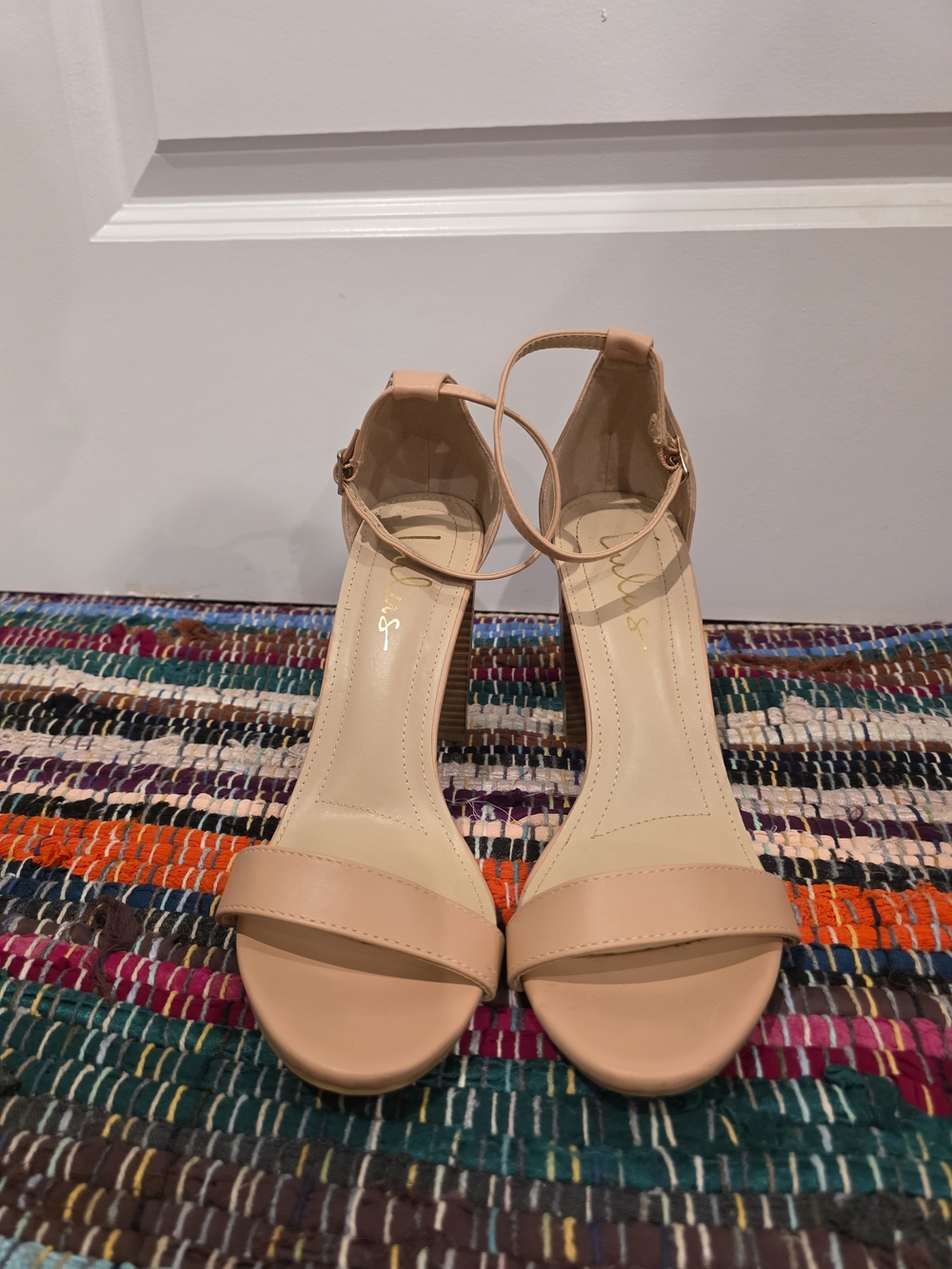 Lulus Taylor Almond Stacked Ankle Strap Heels